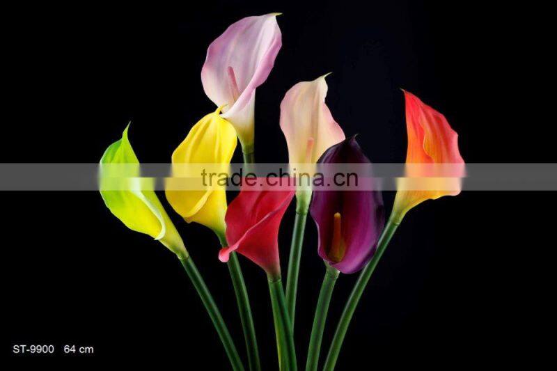 61 cm PVC Real Touch Tulip Spray with 3 Leaves Artificial Flower