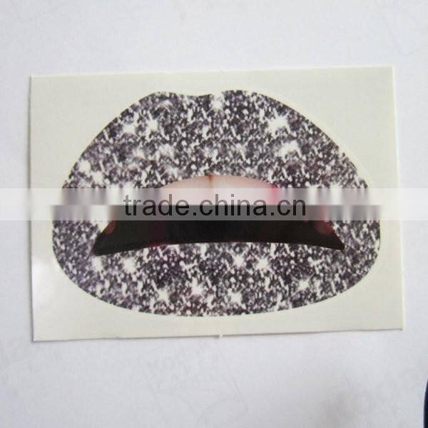Hot sale zebra temporary lip tattoo sticker non toxic sexy lip sticker for girls manufacturer
