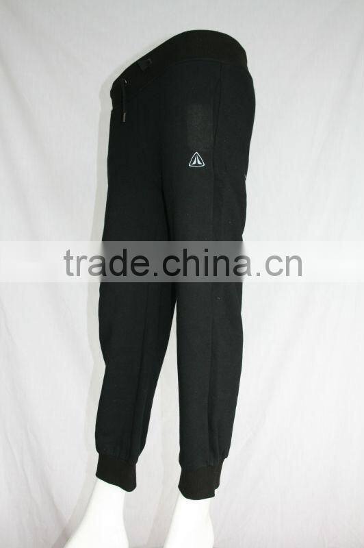 Long black fleece ladies chino pants