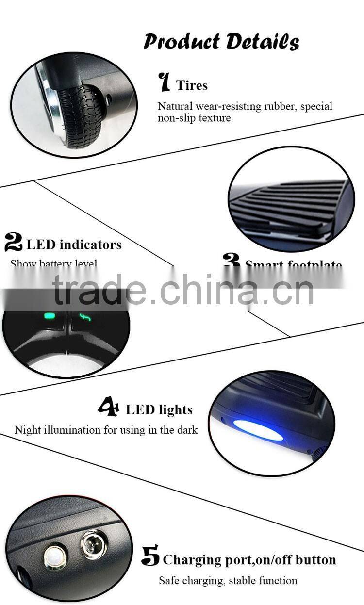 High quality Shenzhen 6.5 inch smart gyro standing electric 2 wheel oxboard