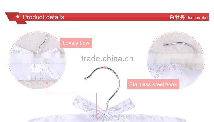Satin padded hanger child clothes with bowknot