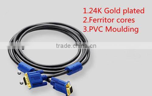 10FT 15 PIN BLACK SVGA VGA ADAPTER Monitor M/M Male To Male Cable CORD FOR PC TV