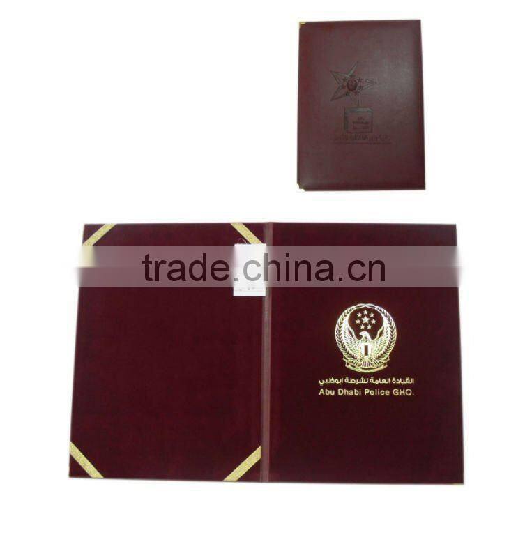 leatherette pu A4 certificate holder