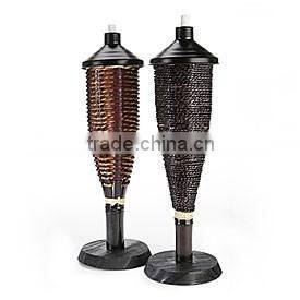 bamboo tiki torches for garden lighting