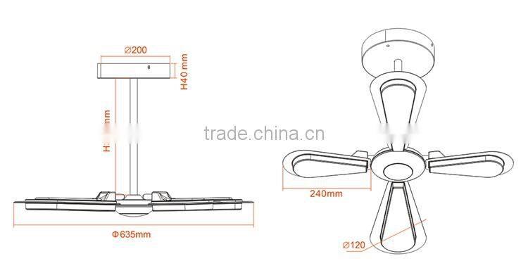 Single CCT Creative Deformable Fan Shape LED Ceiling Pendant Lamp for Restaurant