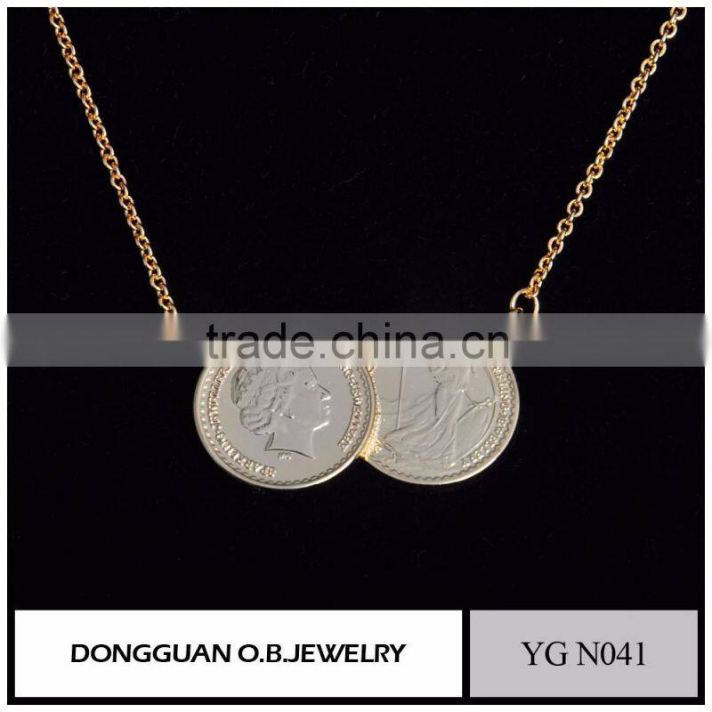 special chain necklace design from jewelry manufacturer/gold plated necklace without stone