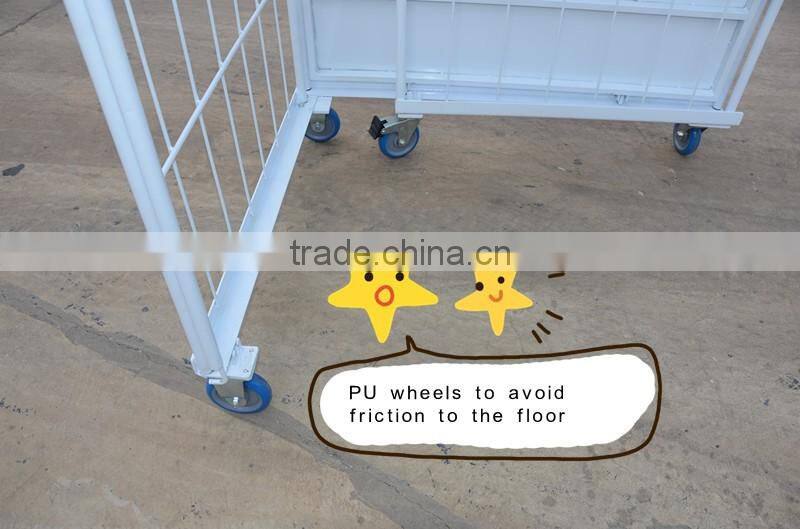 three sides material handling steel tube collapsible moving containers