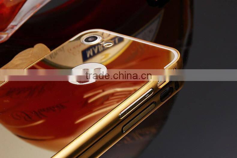 Deluxe Electroplating Mirror TPU Cover for iPhone 7 7 Plus Plating Bumper+Hard Plastic Cover Case