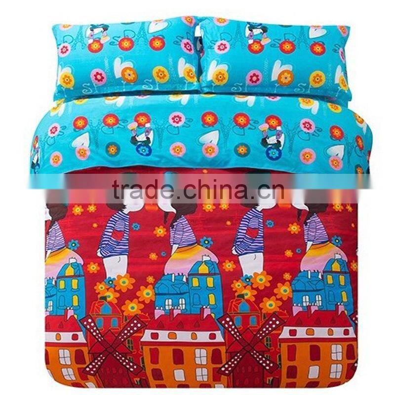 Polyester wide width Fabrics Disperse Printed Fabric/Microfiber Disperse Printed fluorescent Bed Sheet with Cartoon Designs