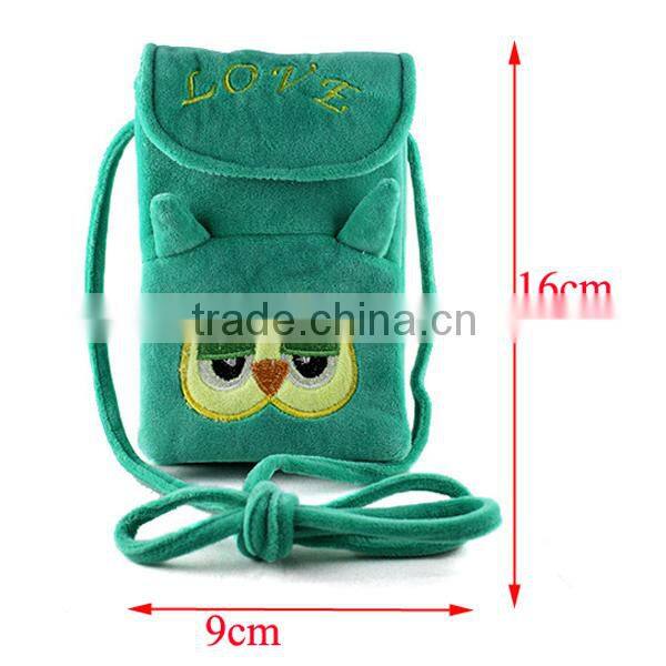 Mix designs wholesale plush cute cartoon kids mobile hanging pouch
