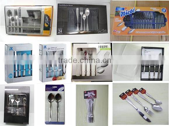 Stainless Steel Knife Fork Spoon Teaspoon with Gold plated Handle Cutlery