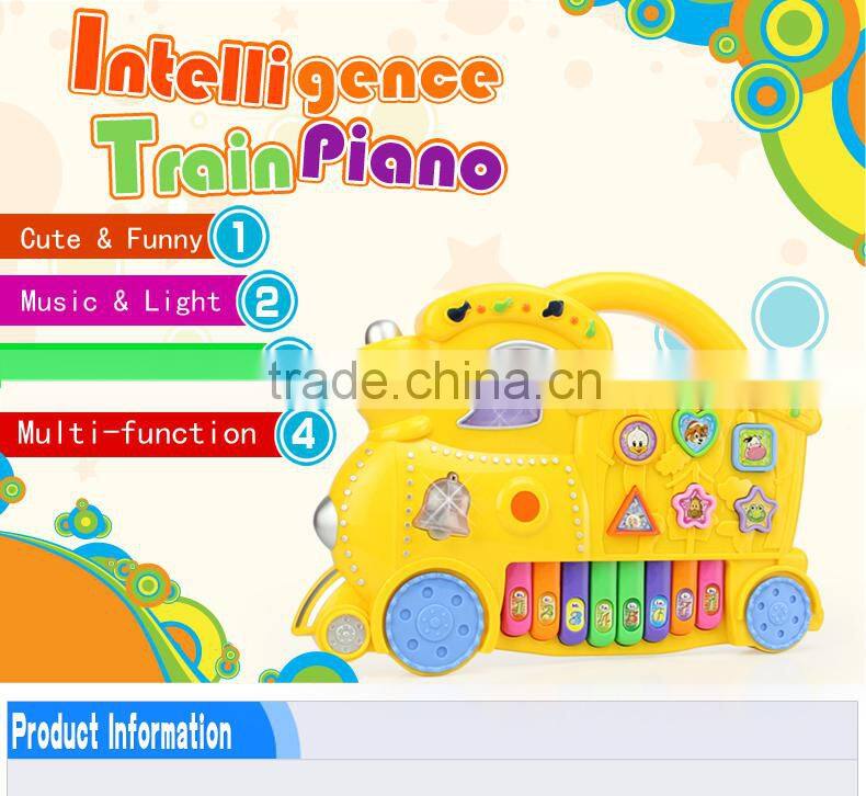 Cartoon train electric piano toys plastic musical instrument toys