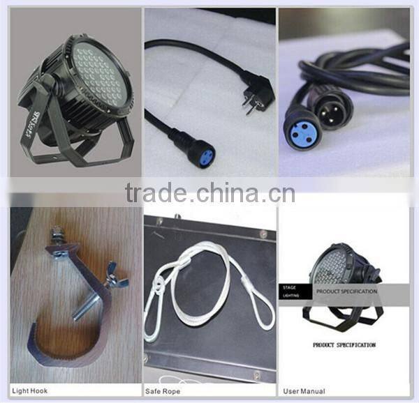 professional rgbw 4in1 waterproof 54pcs 3w led par light