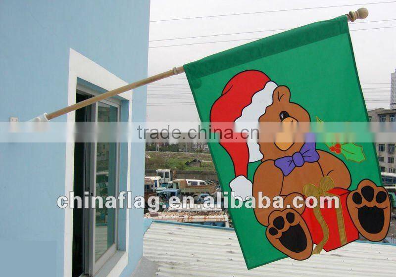 Wooden Iron handle flagpole & fiberglass flex flagpole