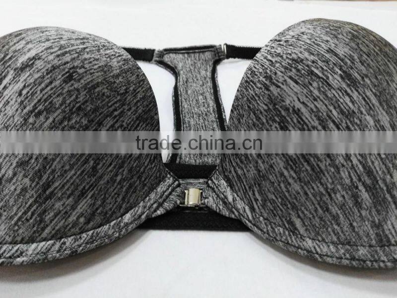 2016 Fashion Melange Color RacerBack Front Open Bra