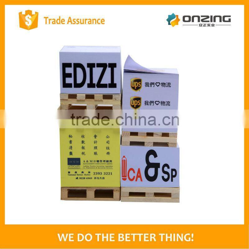 Paper cube shape custom printed wooden pallet notepad cube