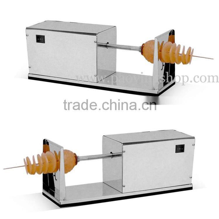 Stainless Steel 110v 220v Electric Automatic Twister Potato Cutter with 12L Deep Fryer and 1000pcs Bamboo Skewers