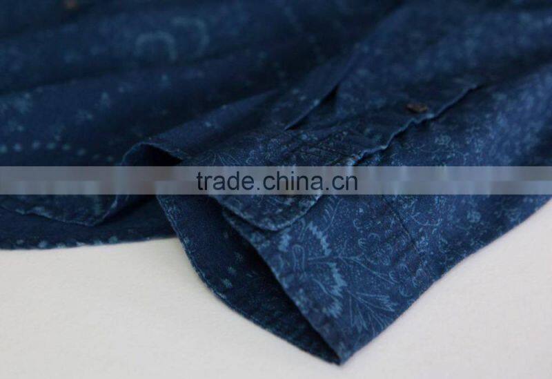 Hot sale Plain Printed Fabric 32*32/92*66 indigo Warp&Indigo Weft