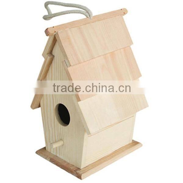 hot selling FSC&BSCI handmade wooden pet bird cage nest house hotel