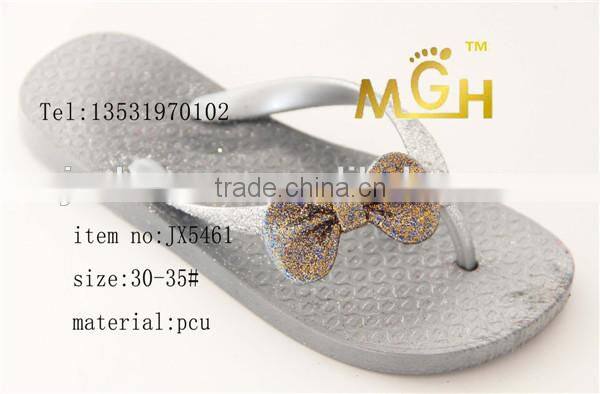 bling color butterfly decorated pcu kids slipper