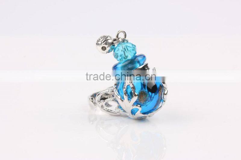 Fashion Mini Glass Bottle Women Perfume Finger Ring Size Adjustable Essential Oil Rings Scent Ring