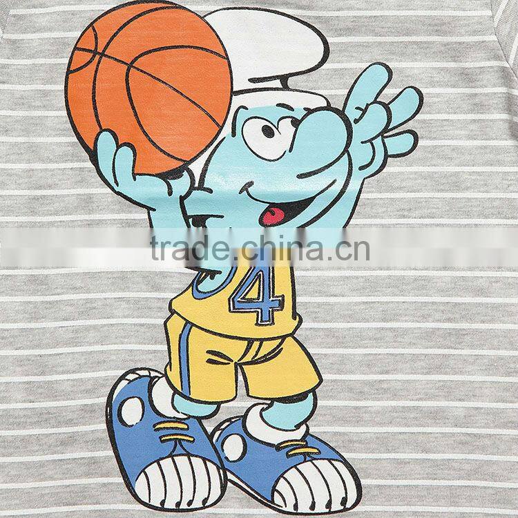funny baby cartoon clothes made in china, stripe baby t shirt