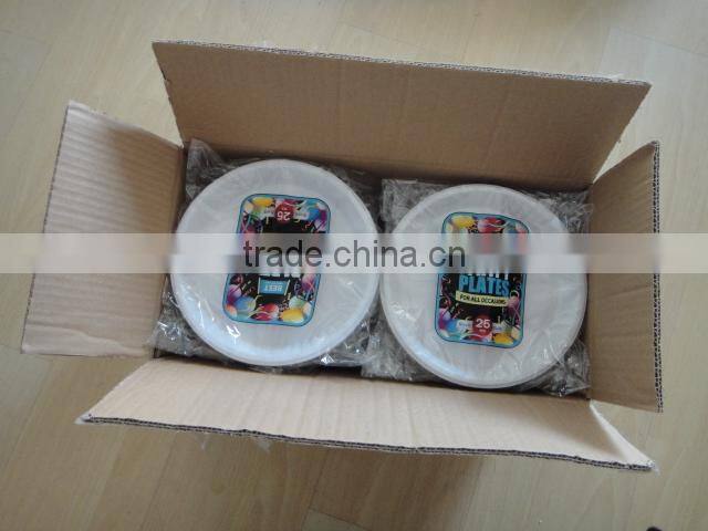 white round party plate