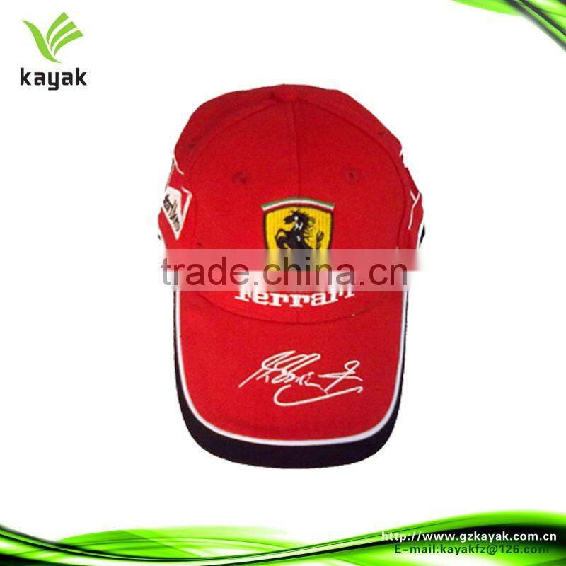 Fashion racing capand high qulity emboridery car racing cap
