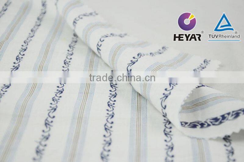 White Stripes Design Cotton Shirt Jacquard Fabric
