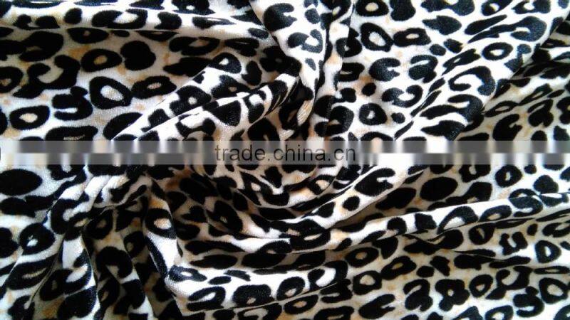 High Quality printed Polyester spandex Korean velvet fabric