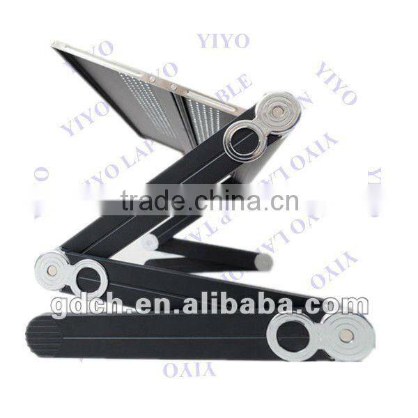 Personal articulate adjustable laptop table desk with dissipating holes