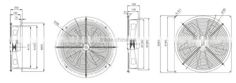 UL approved 710 mm woods fan motor