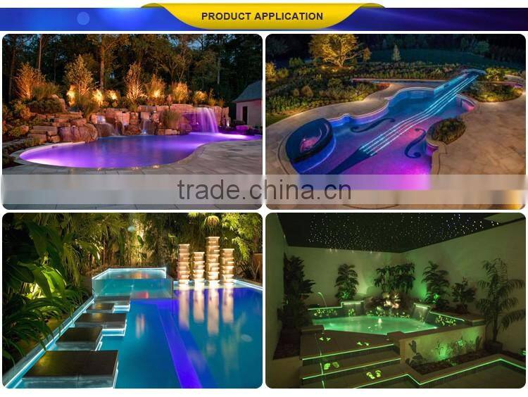 Pool and spa decoartin fiber optic perimeter light with 8.0mm side glow cable and 6 color wheel illuminator