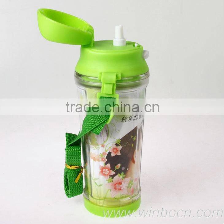 DIY Portable with sucker cartoon sports water bottle