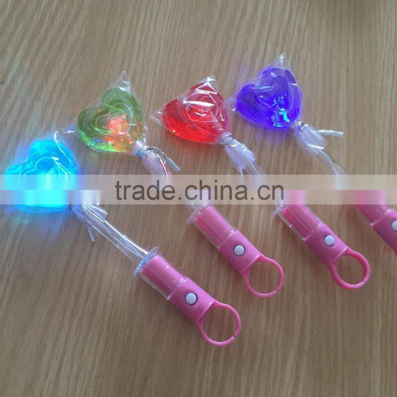 light bulb candy LED lollipop with heart shape