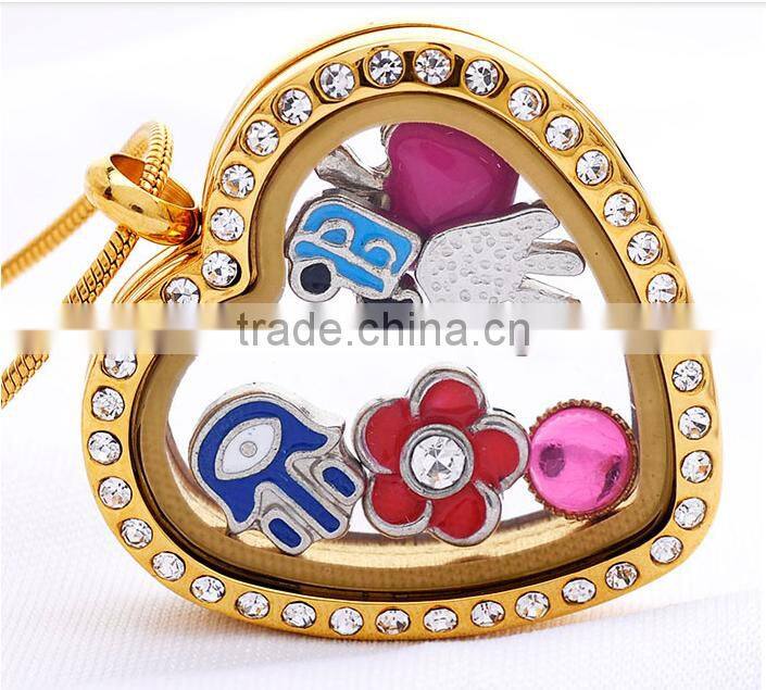 Stainless Steel 316L Jewelry Chain Glass Floating Memory Locket Charms