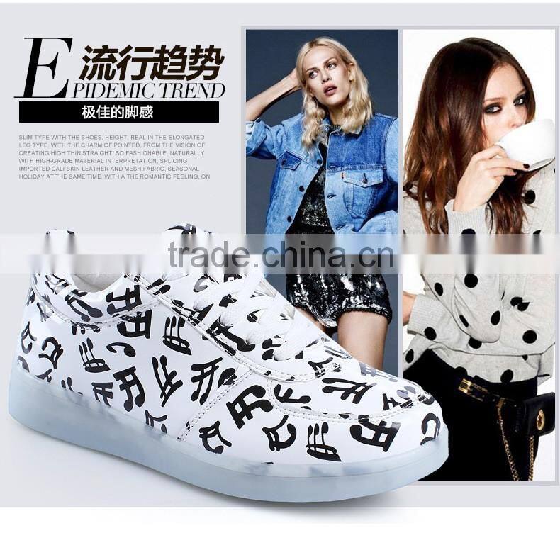 new unise luminous shoes men & womenNewest design unisex USB charging wing pattern luminous LED shoes for adult