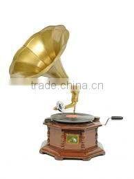 gramaphone , wooden gramaphone