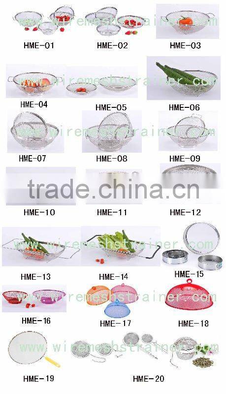 stainless steel mesh basket with handle