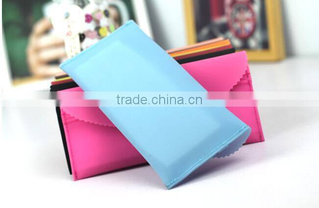 New Cheap Candy Color Plastic Wallet ID Credit Card Holder Business Case Phone Purse Ladies