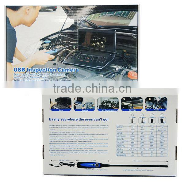 High Definition USB Video Inspection Borescope/ 3M Cable Endoscope Pipe Snake Scope 8.5mm HD Camera 6 LED
