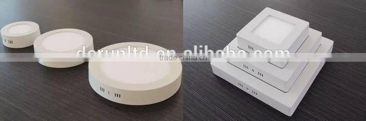 AC100-240V round & square led panel ceiling light 6/12/18/24w