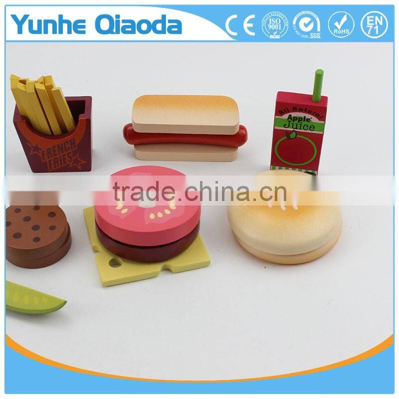 Fun durable wooden food set for years of play wooden lunch set Solid Wood Version