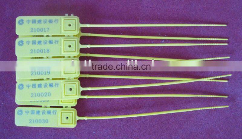 cable sealing grommets, plastic bank security seal, with scannable UPC