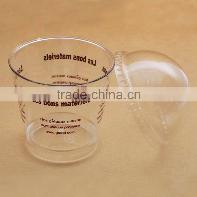 Custom printed disposable PP PET plastic cup for yogurt ice cream