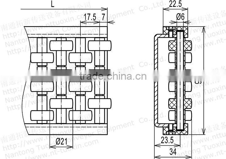Roller Side Guide for Modular Conveyor System