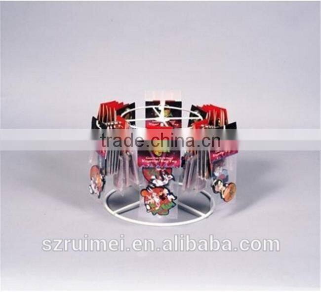 Customized 2-Tier Detachable Counter top Metal wire Rotating Small Display Stands