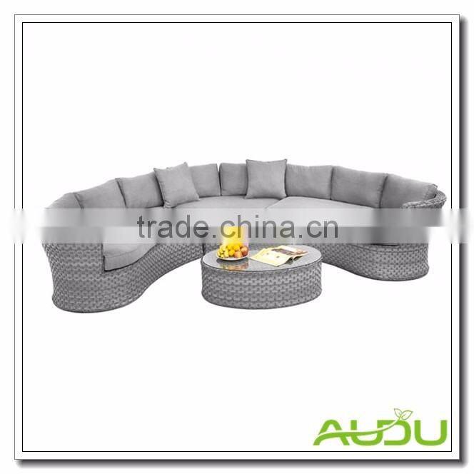 Audu Calabria Grey Rattan Garden Corner Sofa