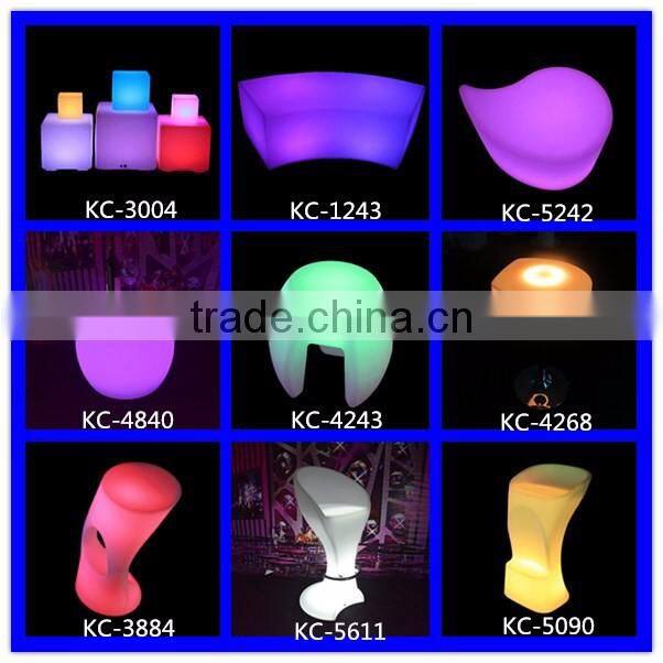 Unique triangle shape led stools triangle bar stool with rgb led light