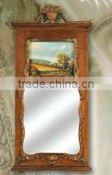 Wooden classical hand carved wall mirror, MOQ:1PCS(B70122)